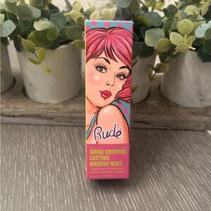 RUDE Shine Control Makeup Mist with Pink and‎ Blue Design